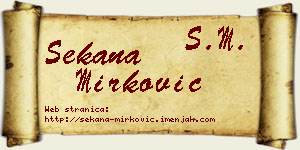 Sekana Mirković vizit kartica